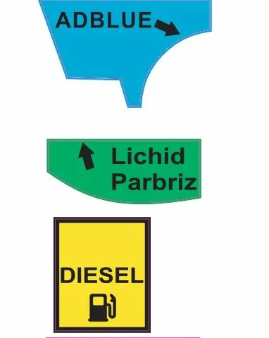 Autocolante informative decupate pe plotter: ulei, AdBlue, diesel, antigel
